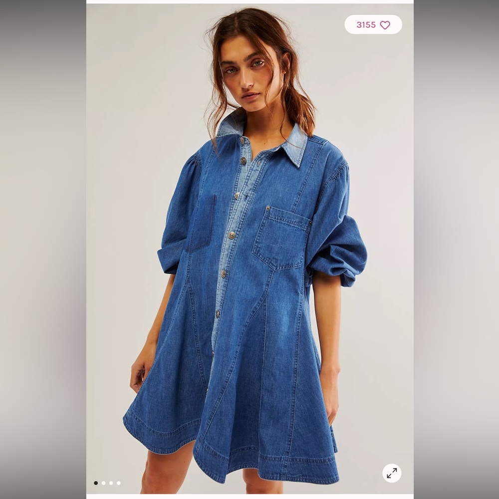 Free People Get Free Denim Mini Dress